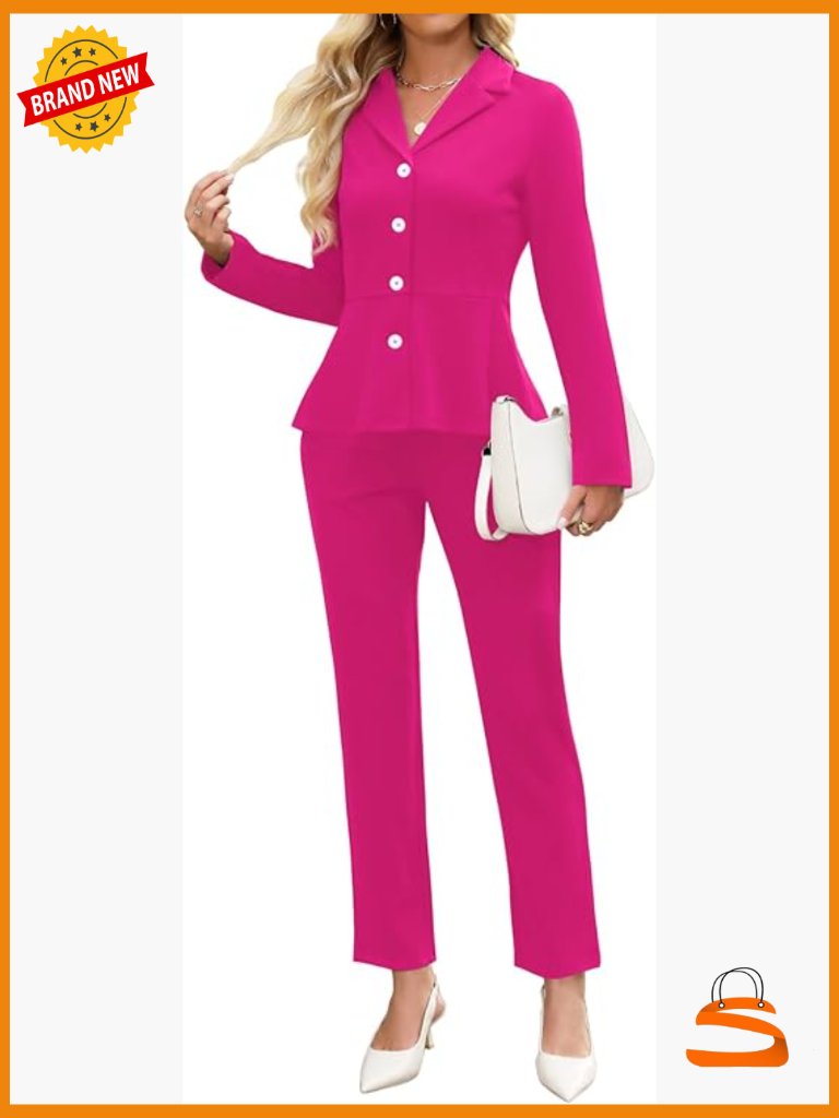 Women's 2 Piece Business Pant Suit Blazer Set Dressy Casual Long Sleeve Office
